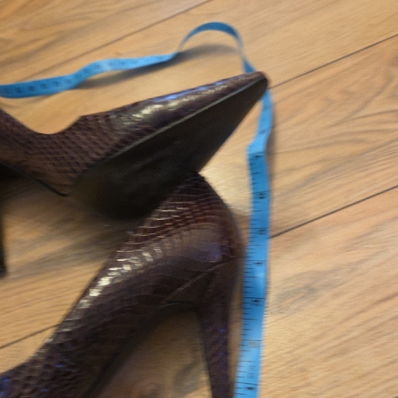 Lauren Ralph Lauren Brown Faux Snakeskin Pointed Toe Heels Size 7 - Picture 5 of 5
